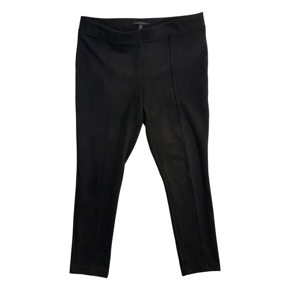 Andrew Marc XL Pants Black Slimming Stretch Microfiber Office Athleisure Casual